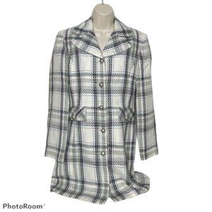 Worthington Womens Dress Jacket Size 4 Plaid White